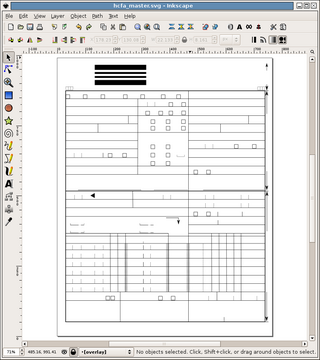 Inkscape used to draw a template for a claim
form